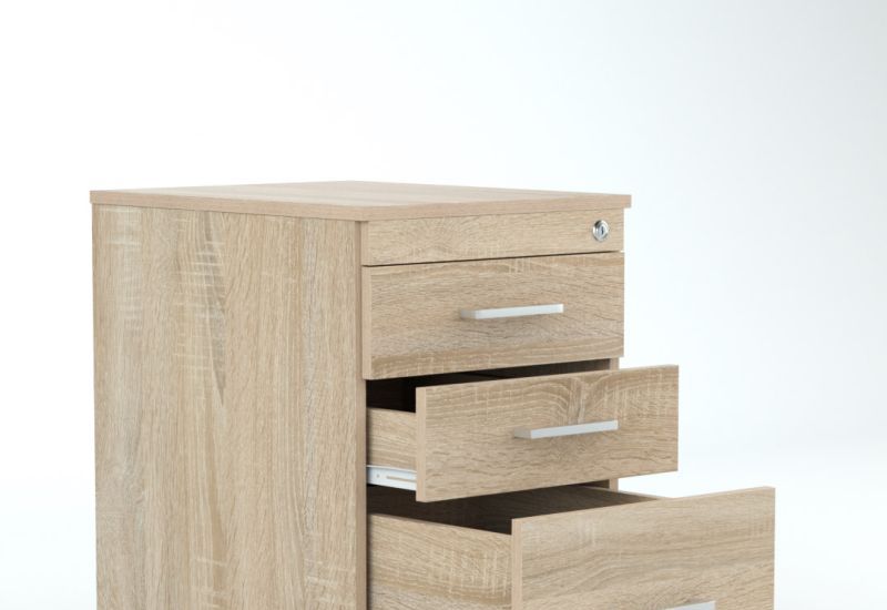 Uzamykateľný trojzásuvkový kontajner do kancelárie - viac farebných prevedení