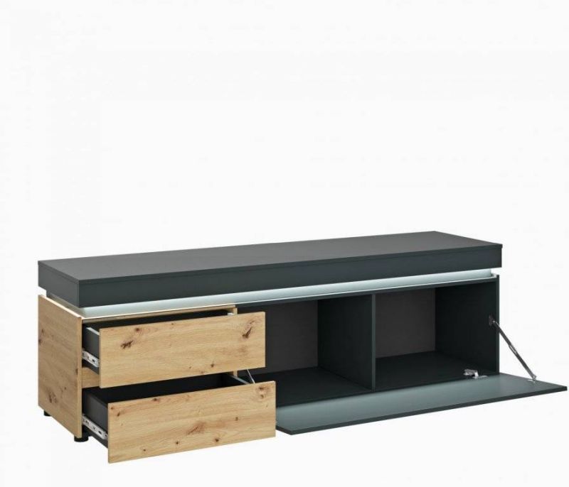 RTV komoda v modernom štýle 2S1D 180, dub artisan-cosmos grey