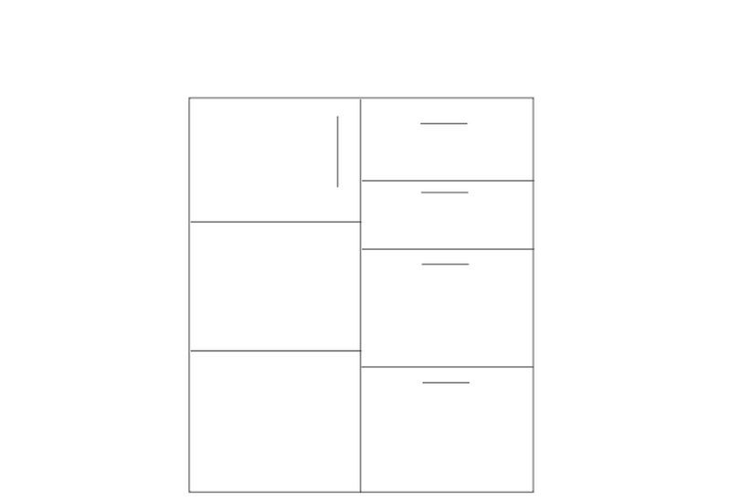 Štýlová komoda, 1x dvierka, 4x zásuvka - viac farebných prevedení