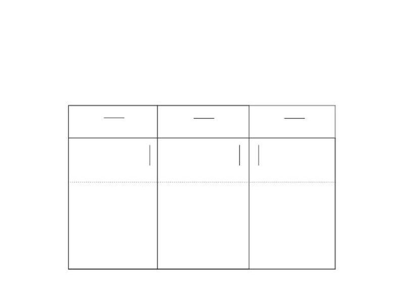 Praktická komoda 3-zásuvková s tromi dvierkami - viac farebných prevedení