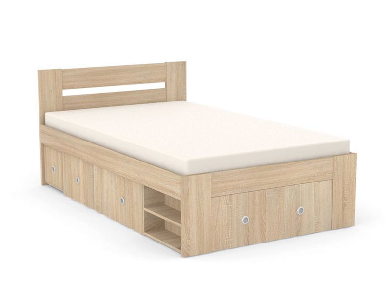 Jednolôžko s úložným priestorom a vstavaným nočným stolíkom 120 - viac farebných prevedení