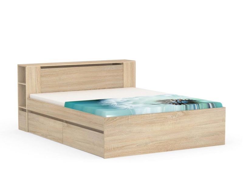 Pohodlná manželská posteľ s úložným priestorom a stolíkmi, 160 - viac farebných prevedení