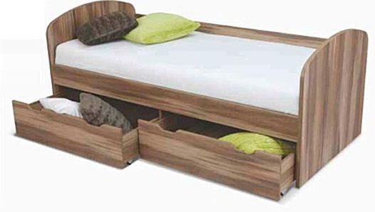 Posteľ s 2 zásuvkami so zaobleným čelom, 90 - viac farebných prevedení