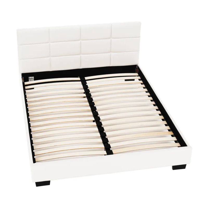 Manželská posteľ 160x200 v bielej textilnej koži