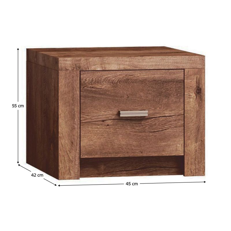 Nočný stolík s priestranným šuplíkom, jaseň svetlý