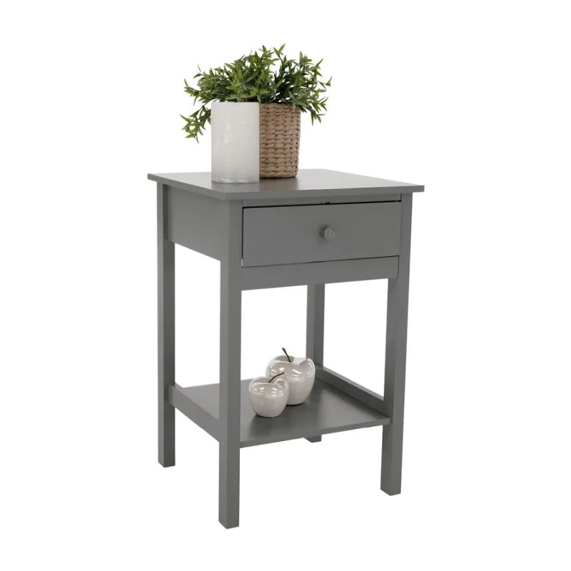 Elegantný a jednoduchý nočný stolík sivý