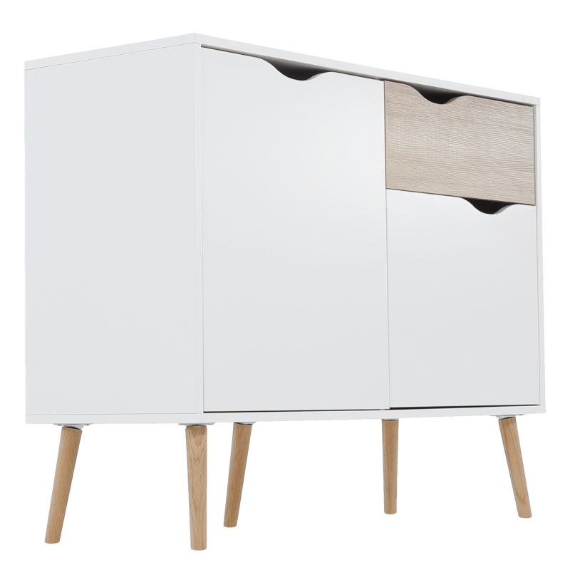 Moderná komoda 2 dverová, dub sonoma-biela