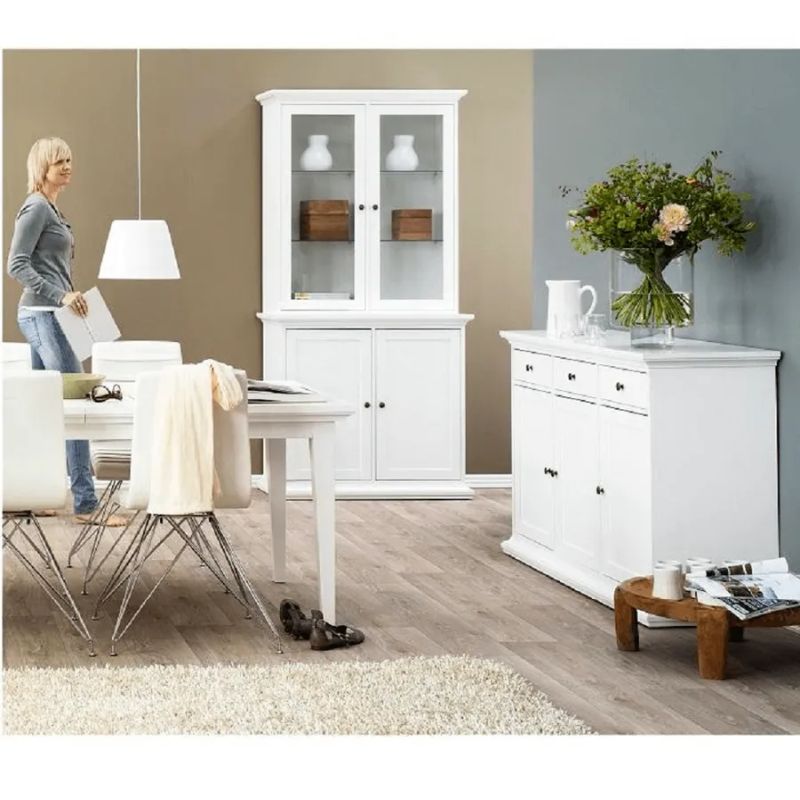 Romantická komoda trojzásuvková trojdvierková, biela