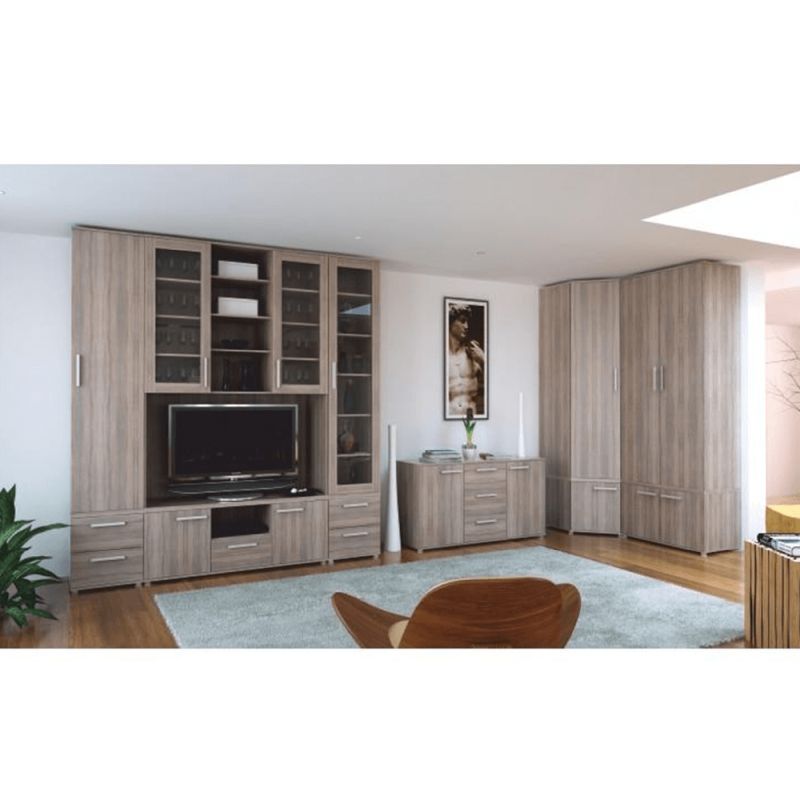 Praktická komoda 3-zásuvková s dvierkami, dub sonoma