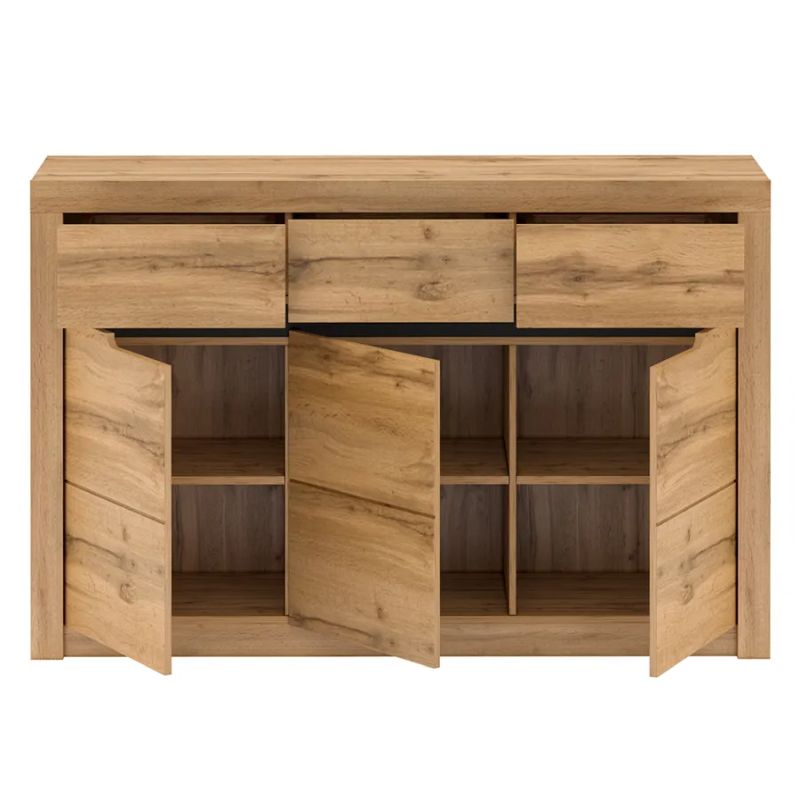 Jedinečná komoda dub wotan, 3x dvierka 3x zásuvka