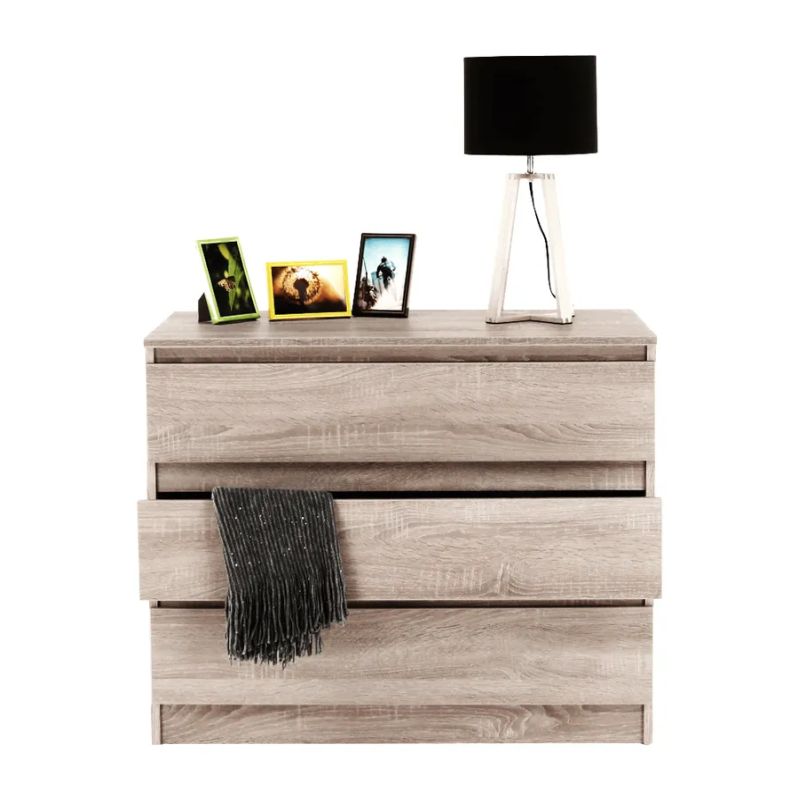 Komoda v prevedení dub sonoma, 3x zásuvka