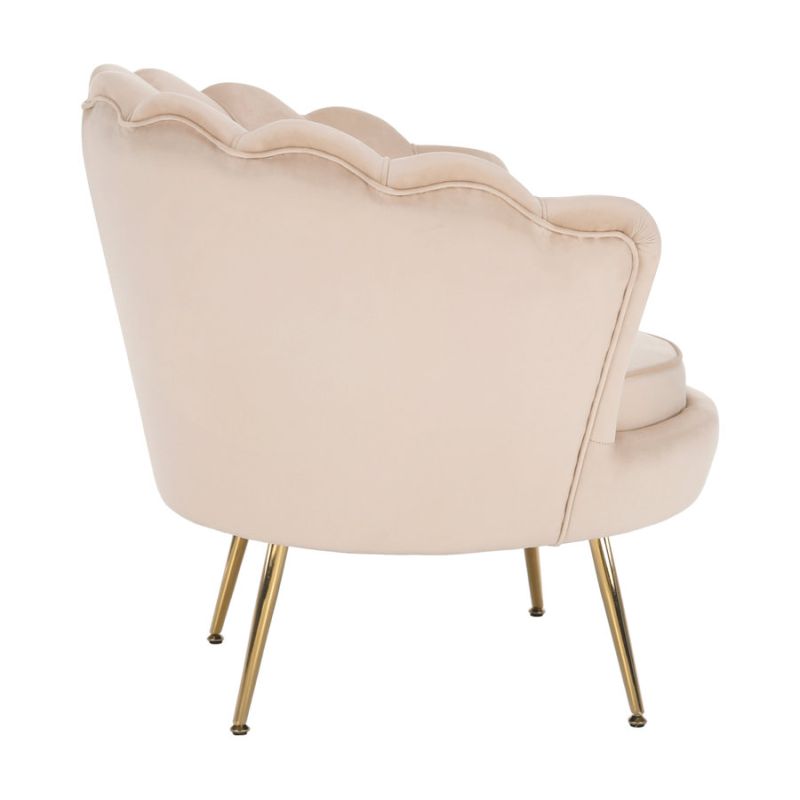 Kreslo v štýle Art-deco, béžová Velvet látka-gold chróm-zlatý