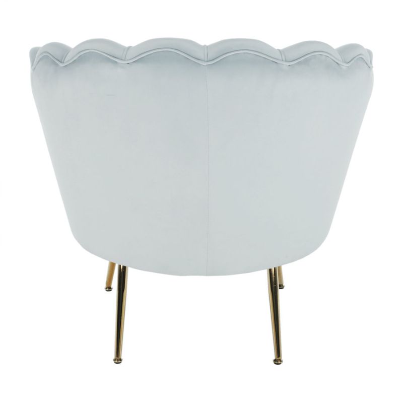 Kreslo v štýle Art-deco, sivomodrá Velvet látka-gold chróm-zlatý