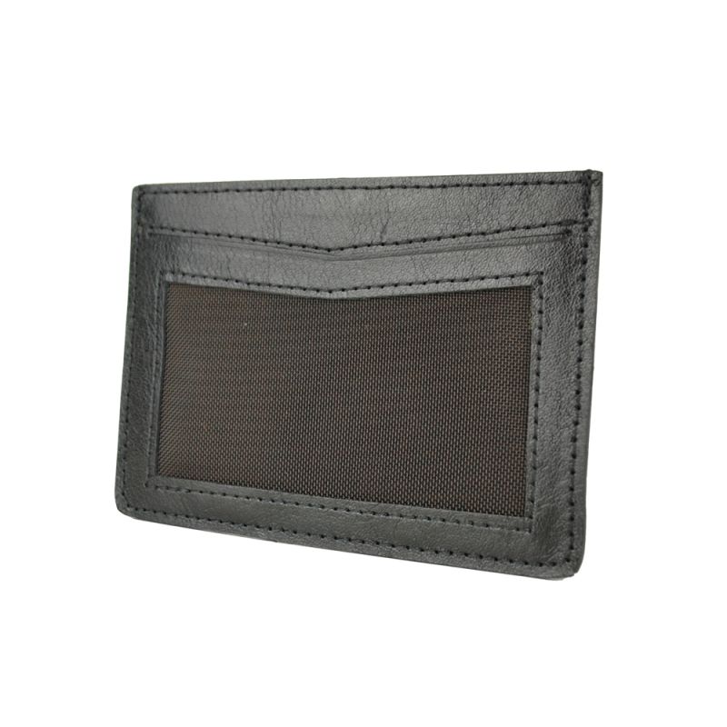 Malé púzdro na karty z pravej kože v čiernej farbe