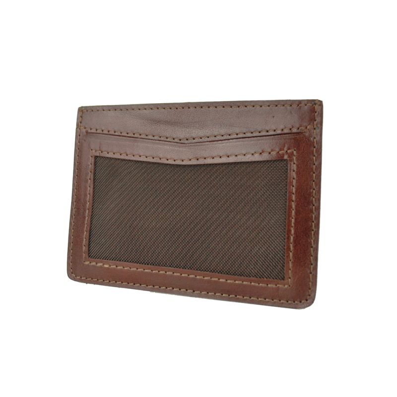 Malé púzdro na karty z pravej kože v tmavo hnedej farbe