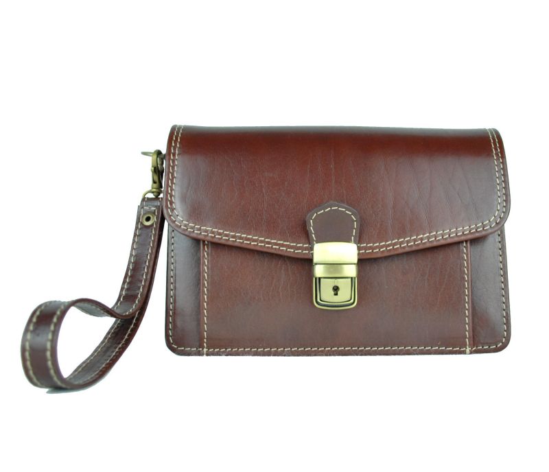 Kožená etua, viacúčelové púzdro v tmavo hnedej farbe