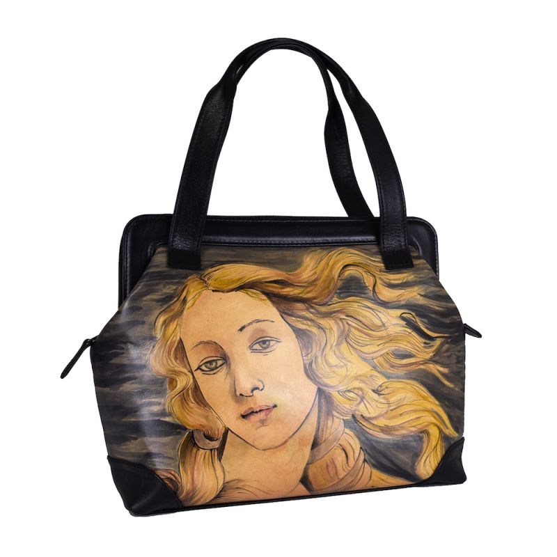 Ručne maľovaná kabelka inšpirovaná motívom Sandro Botticelli - Zrodenie Venuše