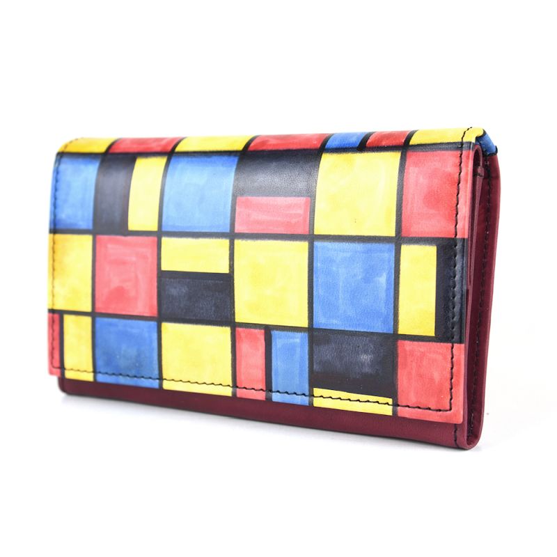 Ručne maľovaná kožená peňaženka 8542 s motívom Mozaika