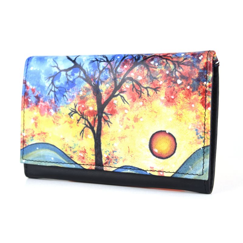 Ručne maľovaná kožená peňaženka 8542 s motívom Zima