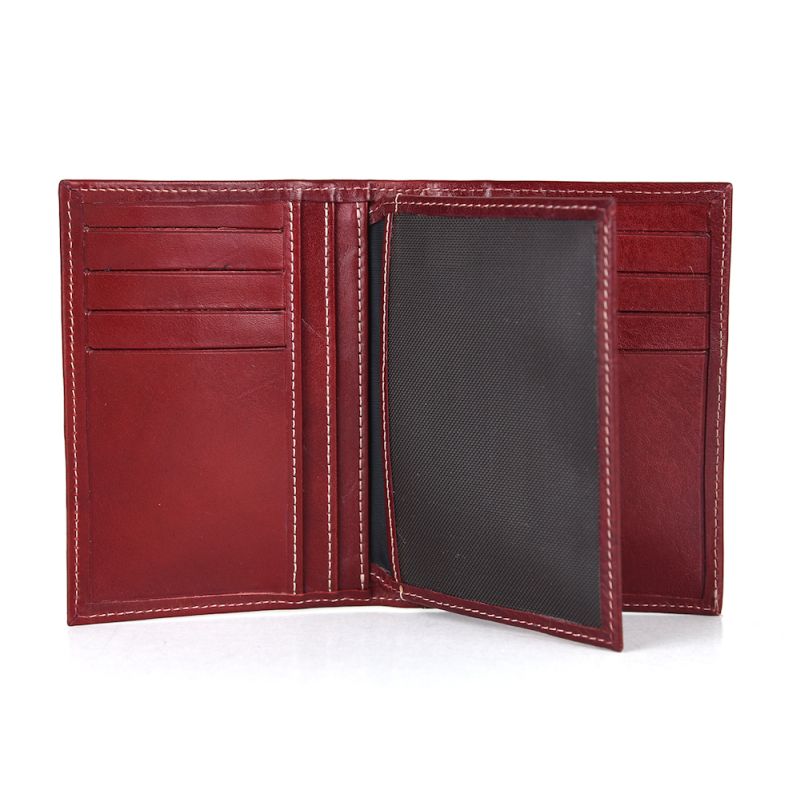 Kožené púzdro na karty a doklady v bordovej farbe