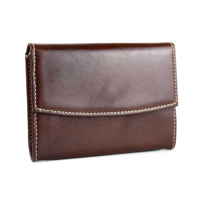 Malá dámska kožená peňaženka, hnedá farba