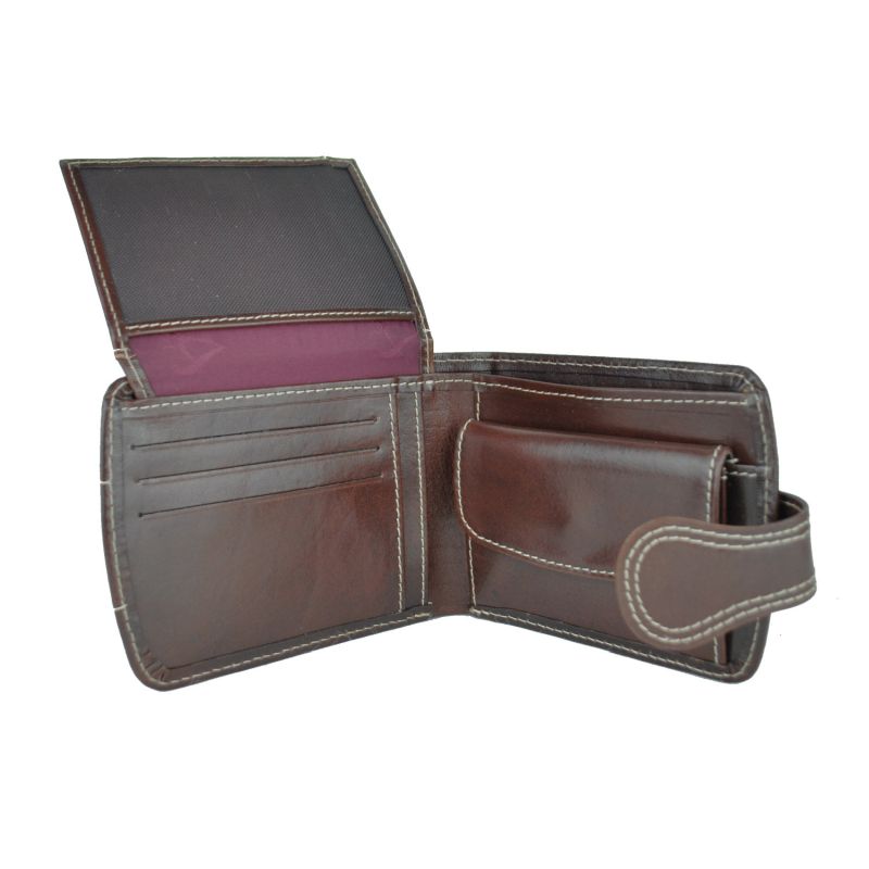 Luxusná elegantná kožená peňaženka 8467 v tmavo hnedej farbe