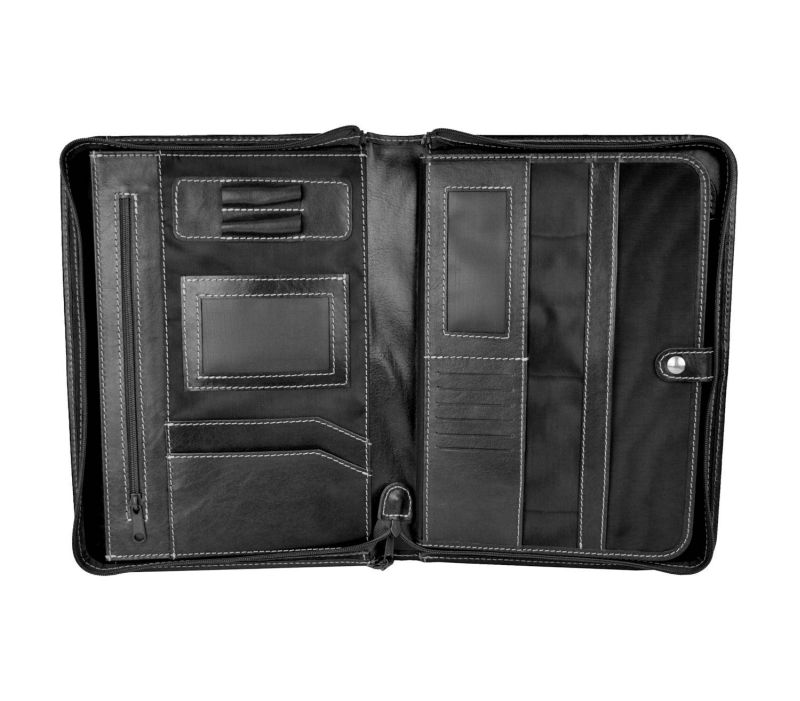 Módna kožená spisovka 7987 v čiernej farbe