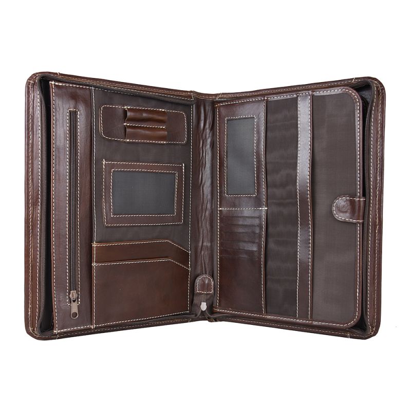 Módna kožená spisovka 7987 v hnedej farbe