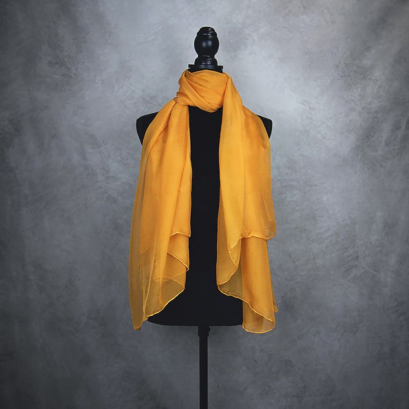 Luxusný hodvábny šál ORANŽOVÝ 180 x 110cm