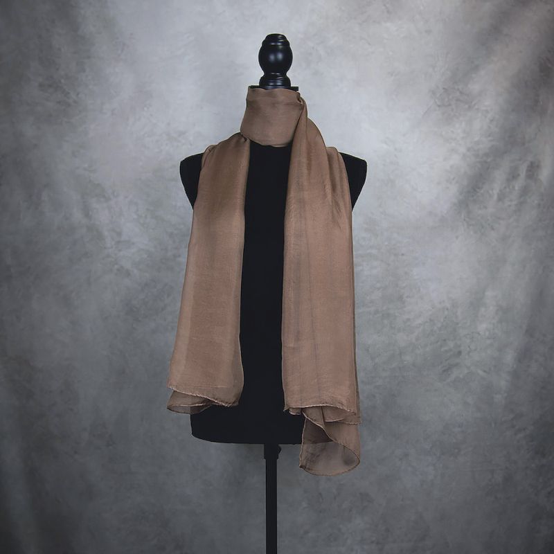 Luxusný hodvábny šál HNEDÝ 180 x 110cm