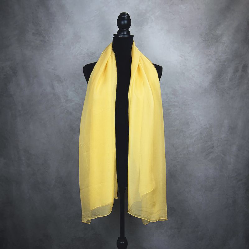 Luxusný hodvábny šál ZLATO OKROVÝ 180 x 110cm