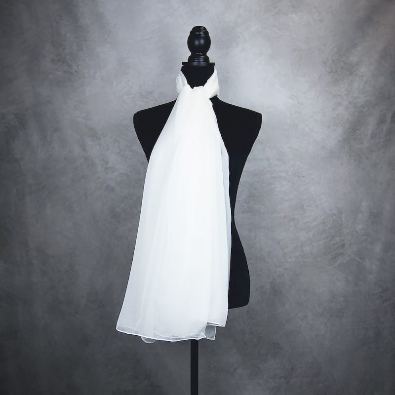 Luxusný hodvábny šál BIELY 180 x 110cm