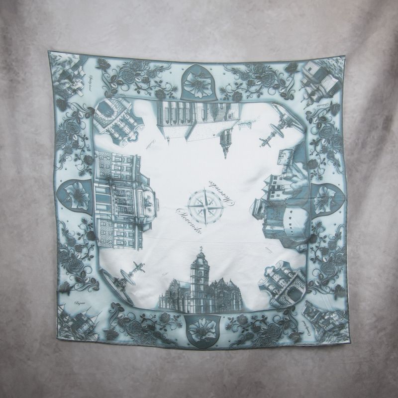 Módna hodvábna šatka SLOVENSKO WINTER, 90 x 90cm