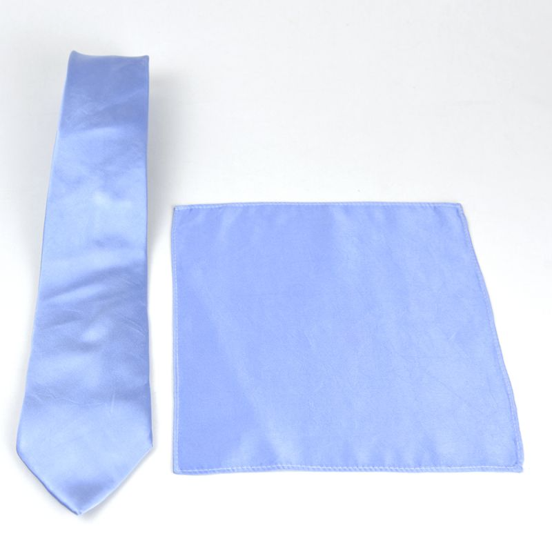 Hodvábna kravata a vreckovka vo svetlo fialovej farbe, 100% hodváb