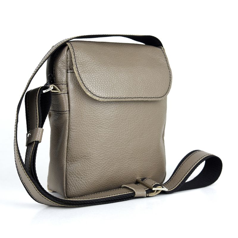 Luxusná crossbody kožená etuja z pravej kože v khaki farbe