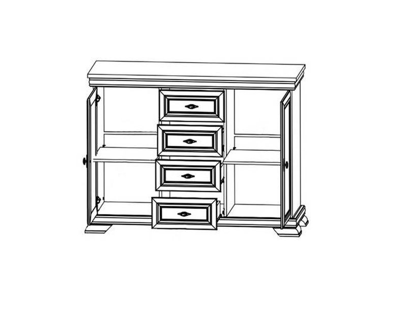 Elegantná komoda KK3 sosna andersen