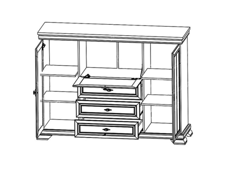 Elegantná komoda KK6P sosna andersen
