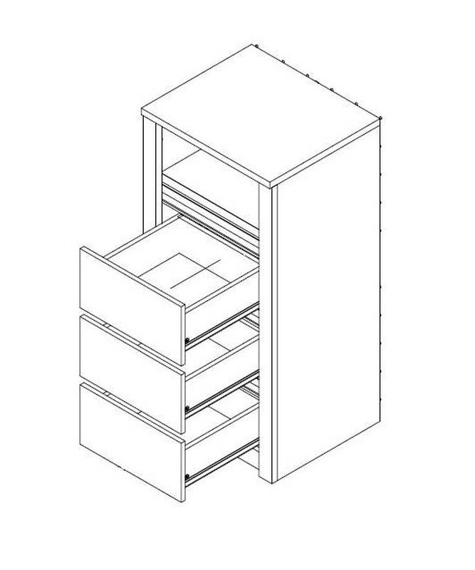 Komoda v modernom dizajne bez úchytiek K3S, lefkas ciemny