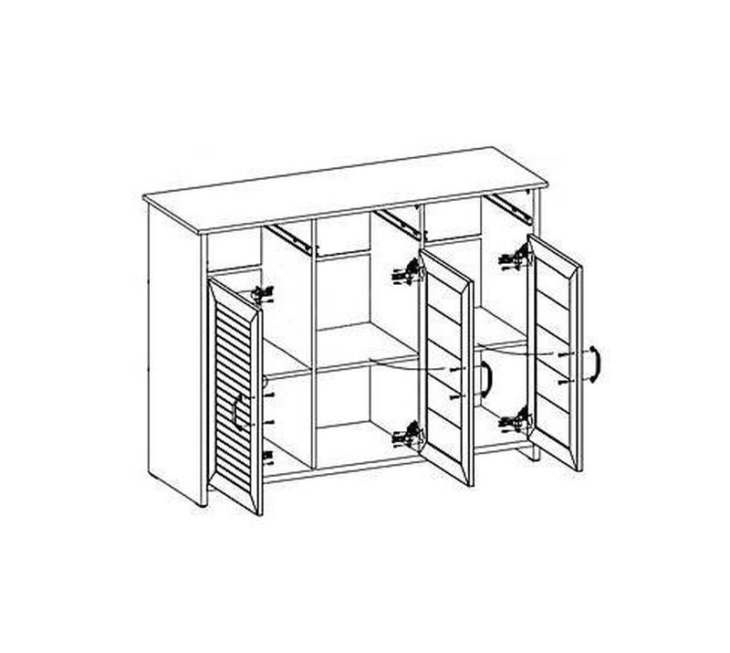 Komoda v zaujímavom dizajne K3D, biela