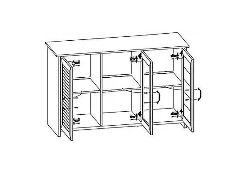 Komoda v zaujímavom dizajne K3DS, biela