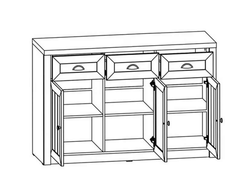 Komoda K3S, sosna andersen-lefkas Ciemny