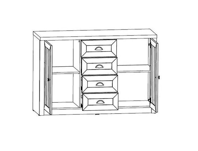 Komoda K4S, sosna andersen-lefkas Ciemny