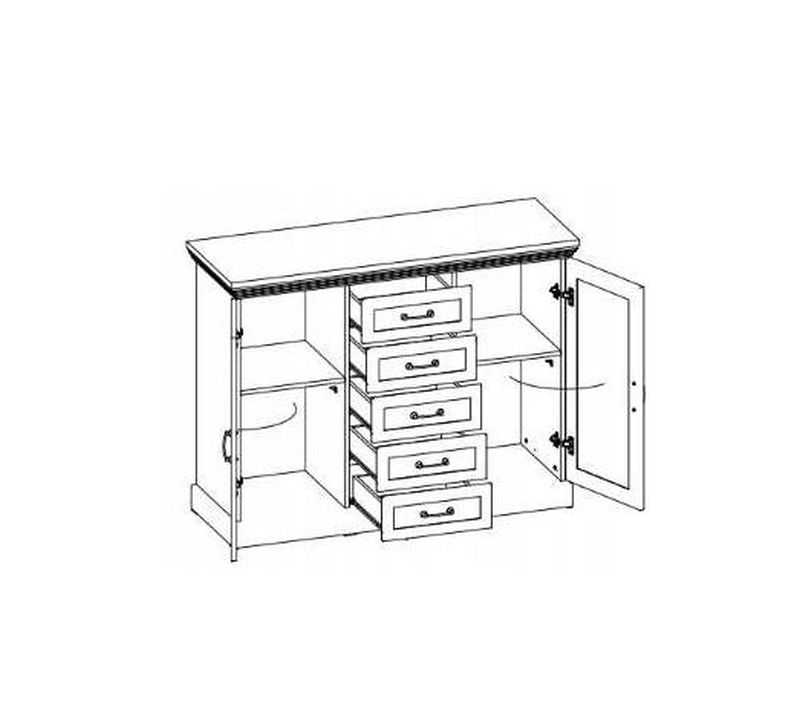 Komoda K2D sosna nordická-dub dziki