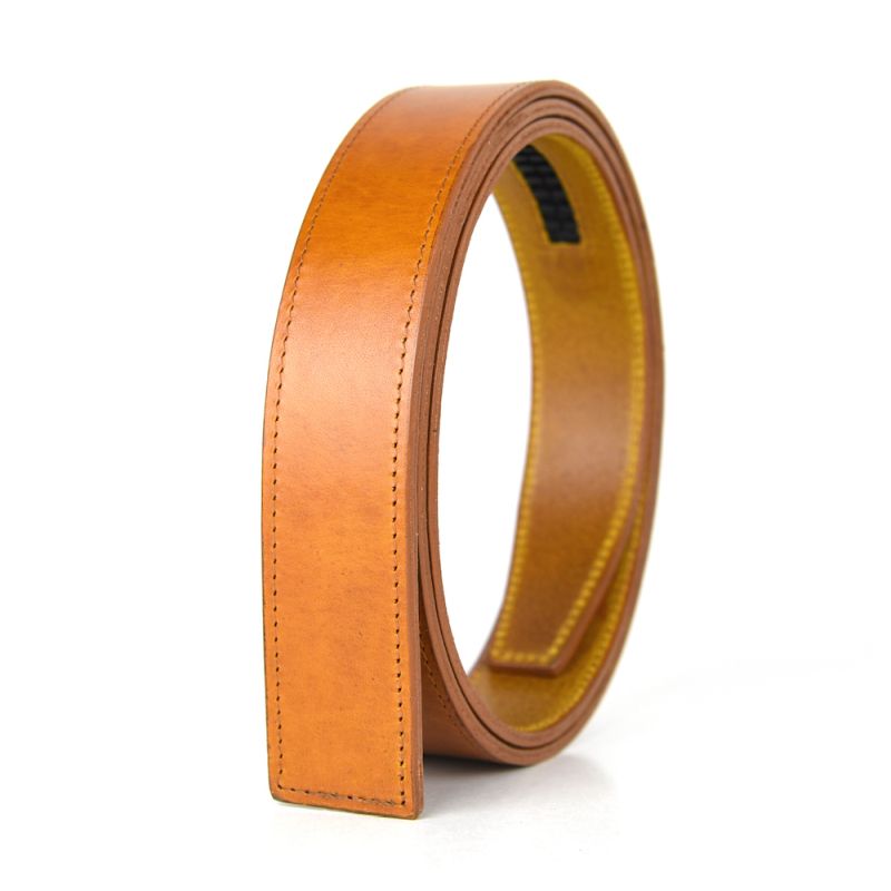 Kožený remeň pre opasky s automatickou prackou, šírka 3.5cm, koňaková farba