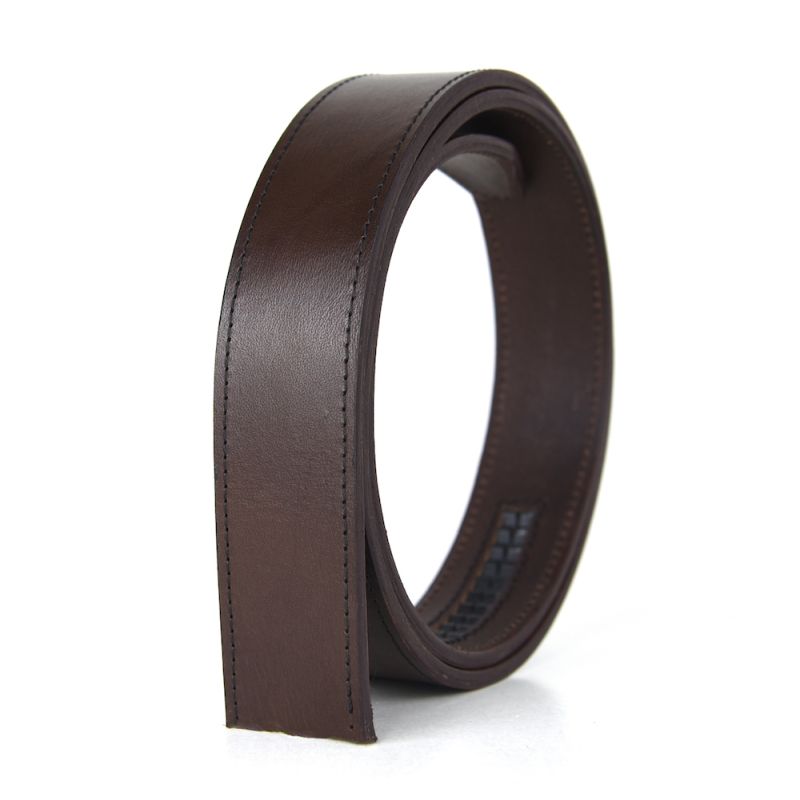 Kožený remeň pre opasky s automatickou prackou, šírka 3.5cm, tmavo hnedá farba