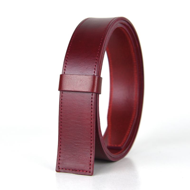 Kožený remeň pre opasky s prackou na brzdu, šírka 3.5cm, bordová farba