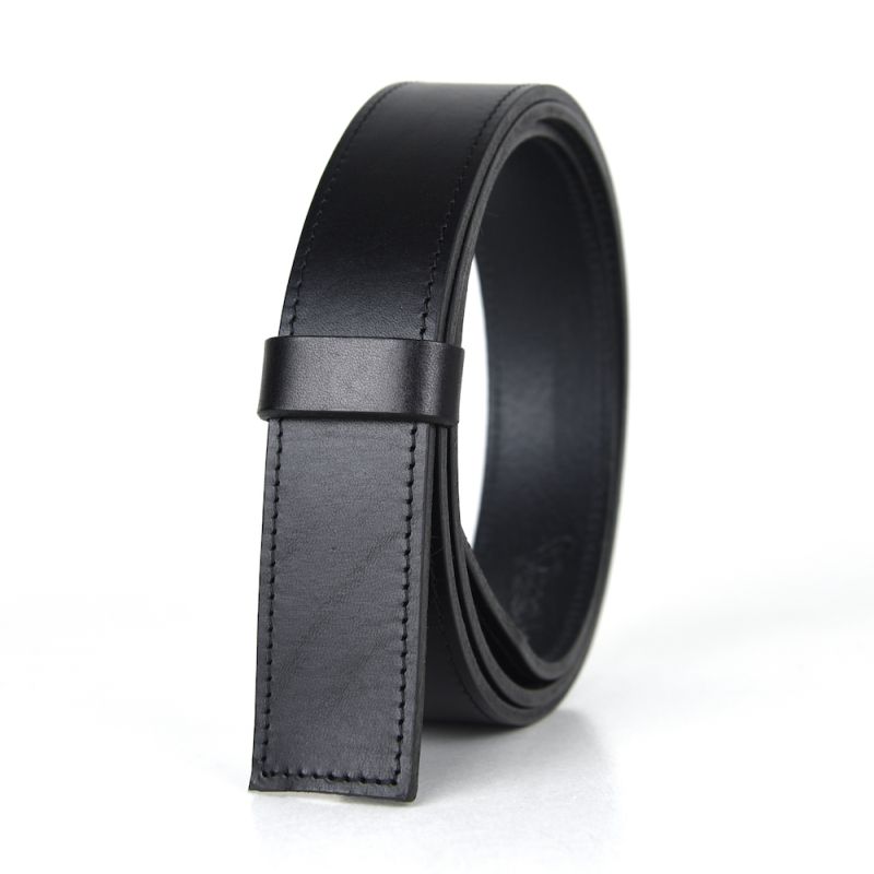 Kožený remeň pre opasky s prackou na brzdu, šírka 3.5cm, čierna farba