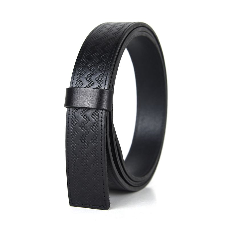 Kožený remeň pre opasky s prackou na brzdu, šírka 3.5cm, čierny dekor