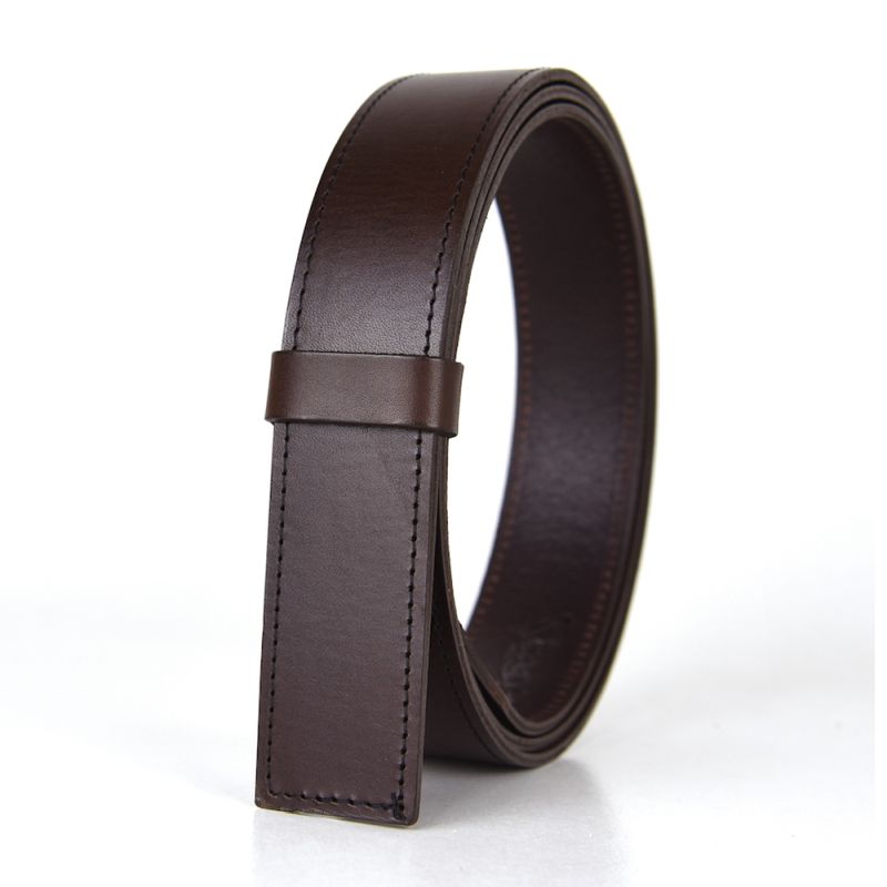 Kožený remeň pre opasky s prackou na brzdu, šírka 3.5cm, tmavo hnedá farba