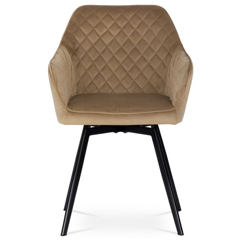 Exkluzívna otočná stolička, cappuccino zamatová látka